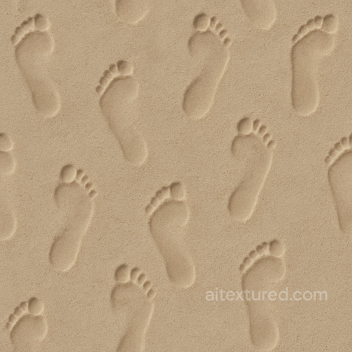 Barefoot Marks In Fine Sand With Smooth Surface Finish seamless Footprints PBR texture