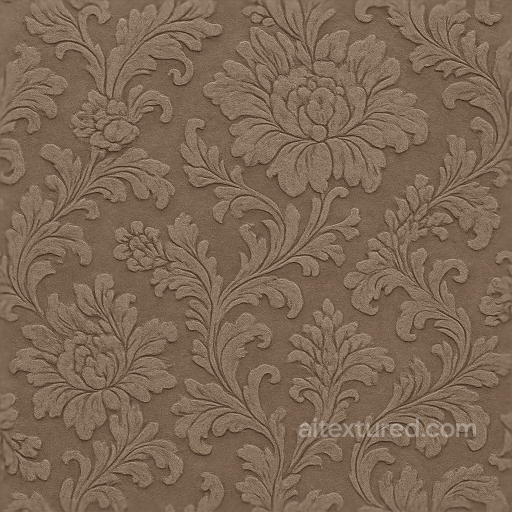 Floral Damask Wallpaper With Intricate Embossed Velvet Finish seamless Wallpaper PBR texture
