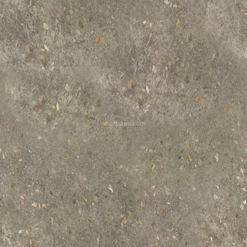 Seamless PBR ground texture with leaves and dirt