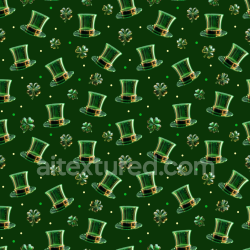 seamless Seamless 3D PBR St Patrick Hat and Clover Pattern Digital Paper Texture texture 8k free download PBR