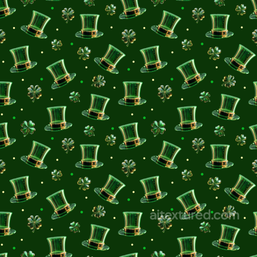 St Patrick Hat and Clover Pattern Digital Paper Texture seamless St patrick digital paper bundle PBR texture