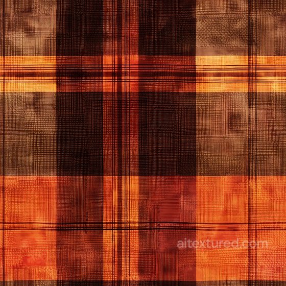 Warm Earth Tone Plaid Fabric Seamless Texture with Dense Patterning Plaid texture preview