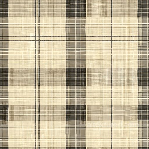 Seamless 3D PBR texture of beige and black plaid woven fabric pattern texture preview