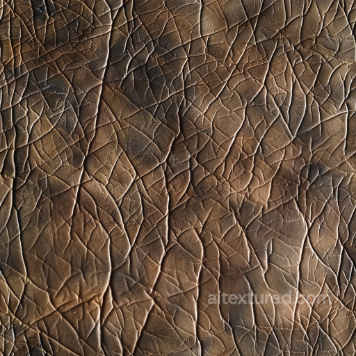 Cracked Vintage Brown Leather Texture With Detailed Fine Wrinkles seamless Leather PBR texture
