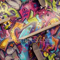 seamless Seamless 3D PBR Texture Featuring Colorful Urban Graffiti with Abstract Paint Splashes texture 8k free download PBR