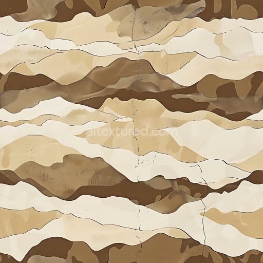 Seamless 3D Desert Camouflage PBR Texture with Layered Organic Patches