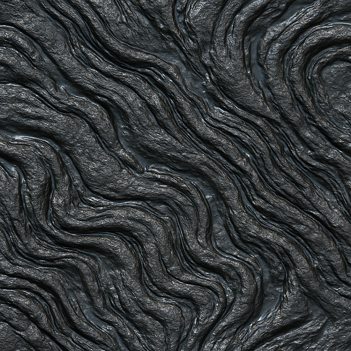 Wet Basalt Flow seamless PBR texture preview