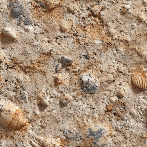 Seamless 3D Fossilized Shell Sandstone PBR Texture with Natural Erosion and Earthy Tones texture preview