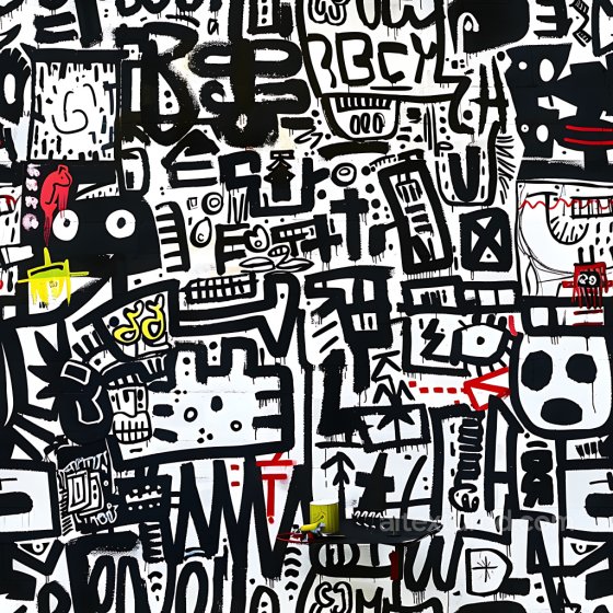 Graffiti Texture Featuring Black, White, and Red Street Art Paintings Graffiti texture preview