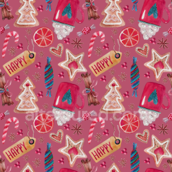 seamless Seamless 3D PBR Texture Featuring Hand-Painted Christmas Digital Paper Elements texture 8k free download PBR