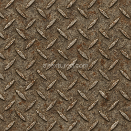 Preview — Seamless 3d texture pbr 8k tactile plate with raised pattern on corroded metal surface