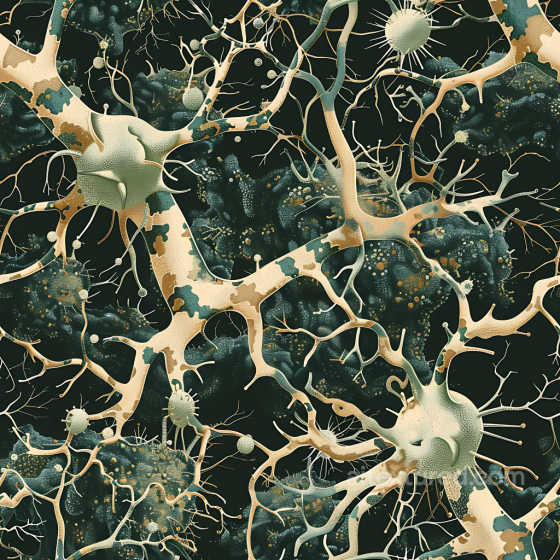 Organic Neuron-Inspired Camouflage PBR Texture with Abstract Branching Pattern Color Camouflage texture preview