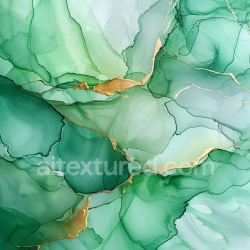 seamless Seamless 3D Alcohol Ink PBR Texture with Green Hues and Gold Veining texture 8k free download PBR