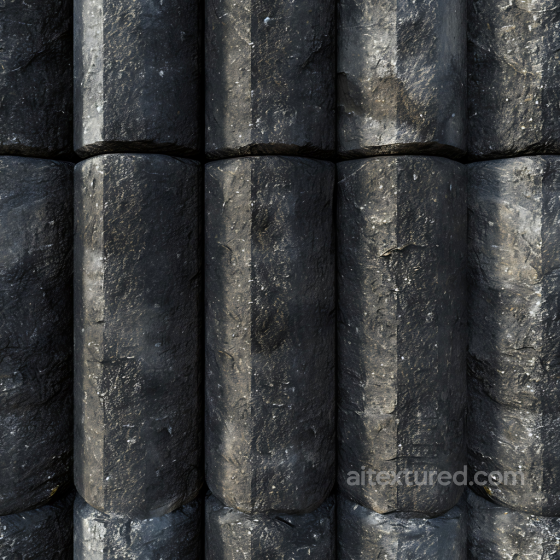Basalt Column Stone PBR Texture with Weathered Dark Rock Surface Stone texture preview