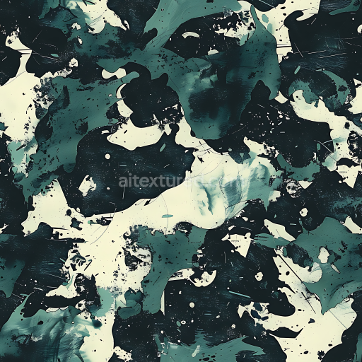 Seamless 3D PBR Texture Featuring Abstract Urban Camouflage with Large Irregular Blotches
