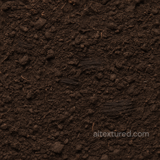 Rich Soil Ground Surface With Nutrient Rich Humic Soil And Root Patches seamless Ground surface PBR texture