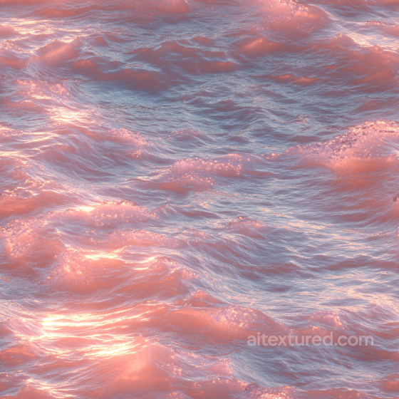 Water PBR Texture with Glowing Pink Ocean Surface and Dynamic Wave Patterns Water texture preview