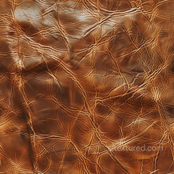 Distressed Brown Leather Texture with Deep Wrinkles and Natural Grain Leather texture preview
