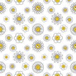 Pattern Bundle - Seamless 3D Pattern PBR Texture Featuring Playful Smiley-Faced Flowers texture preview