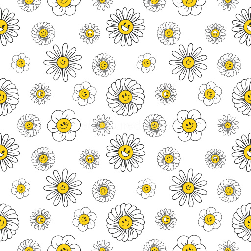 Pattern Bundle - Seamless 3D Pattern PBR Texture Featuring Playful Smiley-Faced Flowers texture preview
