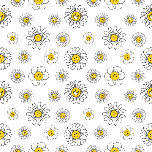 Pattern PBR Texture Featuring Playful Smiley-Faced Flowers seamless Pattern Bundle PBR texture