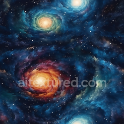 seamless Seamless 3D Space PBR Texture Featuring Colorful Spiral Galaxies and Nebula Clouds texture 8k free download PBR