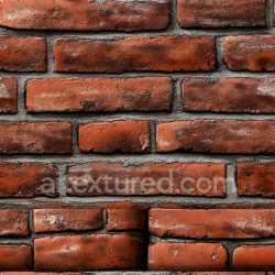seamless Seamless 3D Cracked Red Brick Wall PBR Texture with Rough Surface texture 8k free download PBR