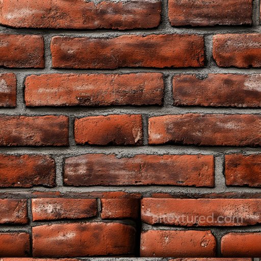 Cracked Red Brick Wall PBR Texture with Rough Surface seamless Brick PBR texture