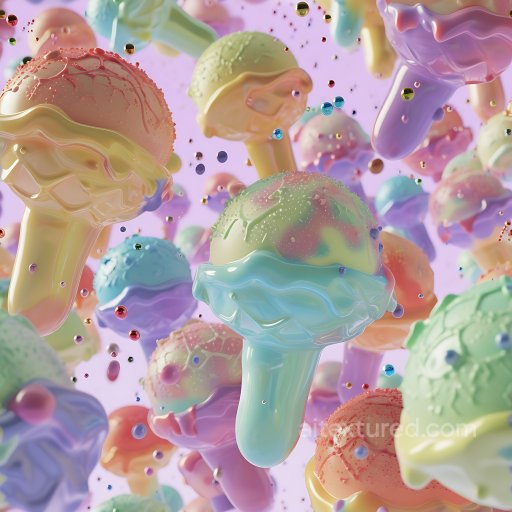 Inflated Soft Glossy Bubble PBR Texture in Pastel Colors seamless Inflated PBR texture