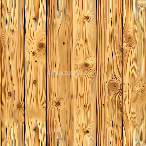 Seamless 3D PBR Texture of Light Pine Wood Planks with Distinctive Knots and Grain