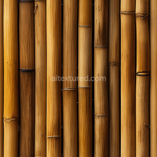 Seamless 3D PBR Texture of Vertical Bamboo Culms with Natural Color Variation and Nodes