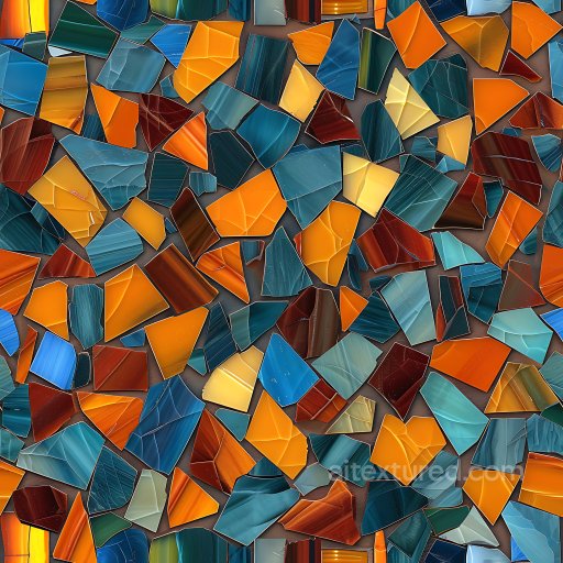 Cracked Multicolor Glass Shard Texture With Sharp Fractures seamless Cracked & Holes PBR texture