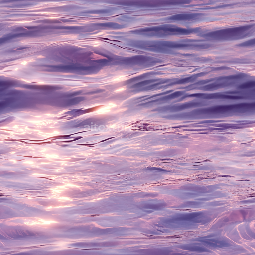 Seamless 3D Water PBR Texture Featuring Calm Purple-Toned Subtle Waves and Reflective Highlights