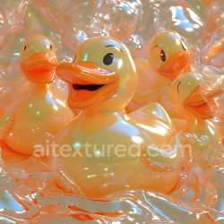 seamless Seamless 3D Inflated Vinyl Duck PBR Texture with Glossy Orange and Yellow Finish texture 8k free download PBR