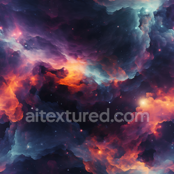 seamless Seamless 3D PBR Space Texture with Vibrant Cosmic Nebula Clouds and Starfield texture 8k free download PBR