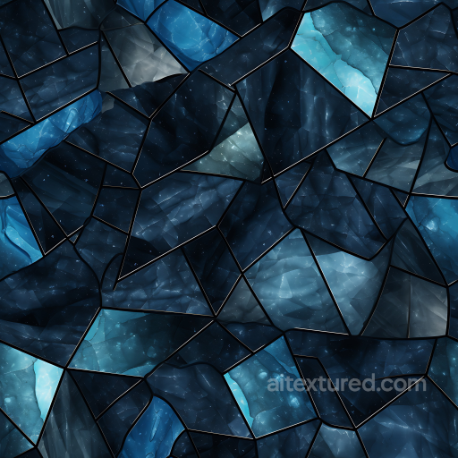 Blue and Black Marble Mosaic Texture with Faceted Irregular Tiles seamless Marble PBR texture