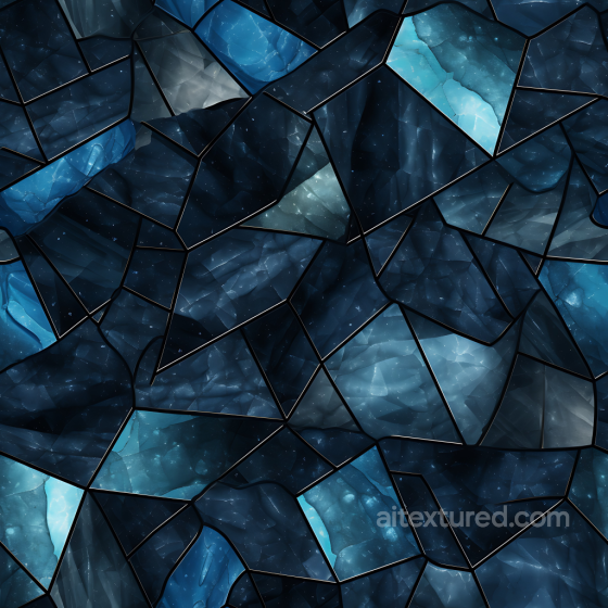 Blue and Black Marble Mosaic Texture with Faceted Irregular Tiles Marble texture preview
