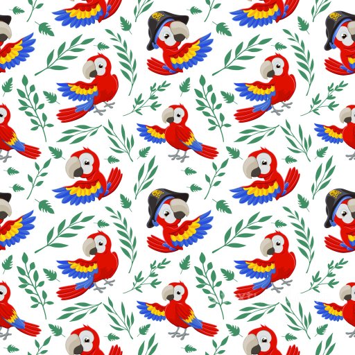 Pattern PBR Texture Featuring Playful Parrots and Tropical Leaf Motifs seamless Pattern Bundle PBR texture