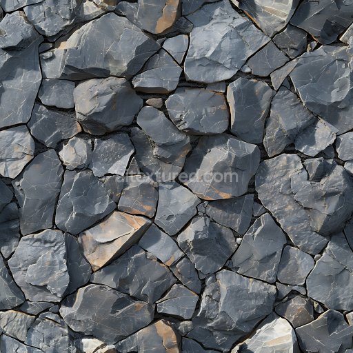 Seamless Slate Rock Ground 3D PBR Texture with Natural Cracked Pattern