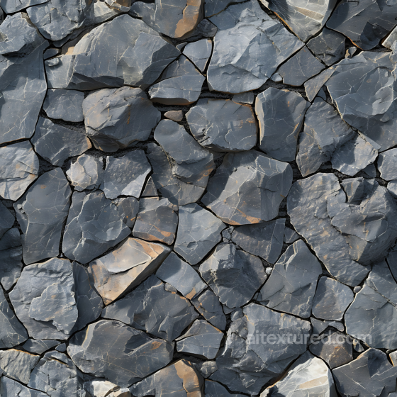 Seamless Slate Rock Ground 3D PBR Texture with Natural Cracked Pattern Stone texture preview