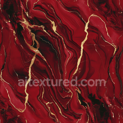 seamless Seamless 3D Glossy Red Marble PBR Texture with Elegant Gold Veins texture 8k free download PBR