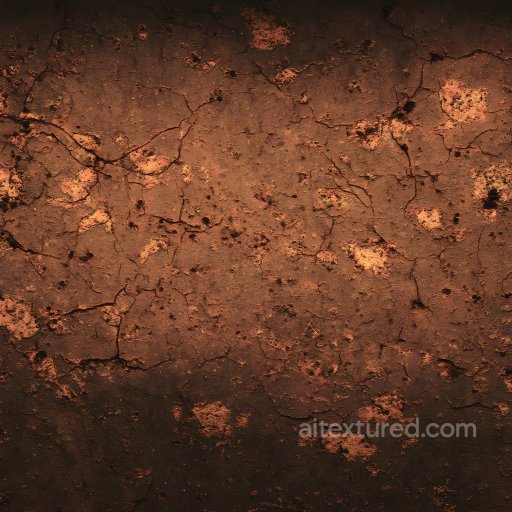 cracked rusty metal PBR texture with chipped corrosion and rich orange-brown tones seamless Rust PBR texture