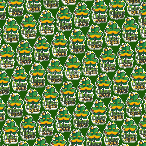 Seamless 3D PBR Digital Paper Texture Featuring St Patrick Clover King Emblem Pattern