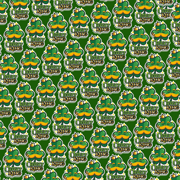 Digital Paper Featuring St Patrick Clover King Emblem Pattern seamless PBR texture preview