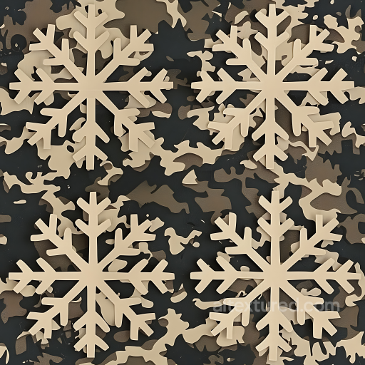 Stylized Snowflake Camouflage PBR Texture with Earthy Tones seamless Color Camouflage PBR texture