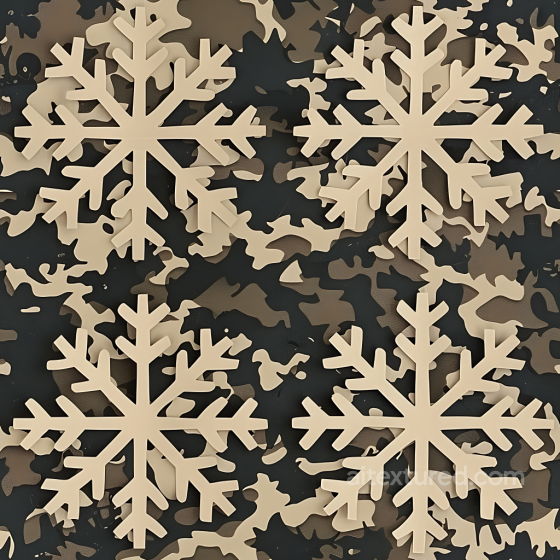 Stylized Snowflake Camouflage PBR Texture with Earthy Tones Color Camouflage texture preview