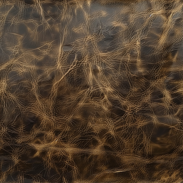 Distressed Brown Leather with Deep Wrinkles and Fine Grain seamless PBR texture preview