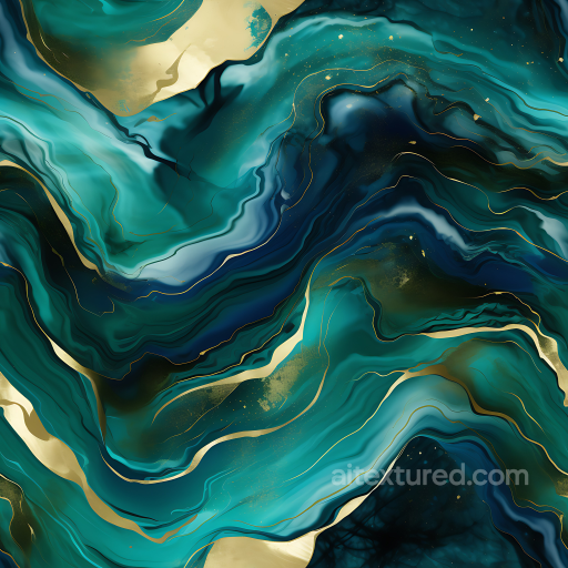 Blue and Green Marble Swirls PBR Texture with Gold Veins seamless Marble PBR texture