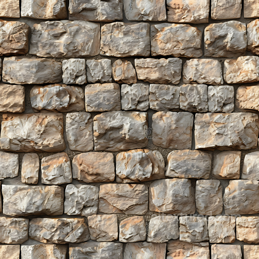 Weathered Stone Wall PBR Texture with Rough Carved Blocks seamless Stone PBR texture