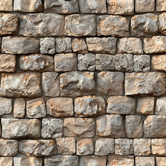 Weathered Stone Wall PBR Texture with Rough Carved Blocks Stone texture preview